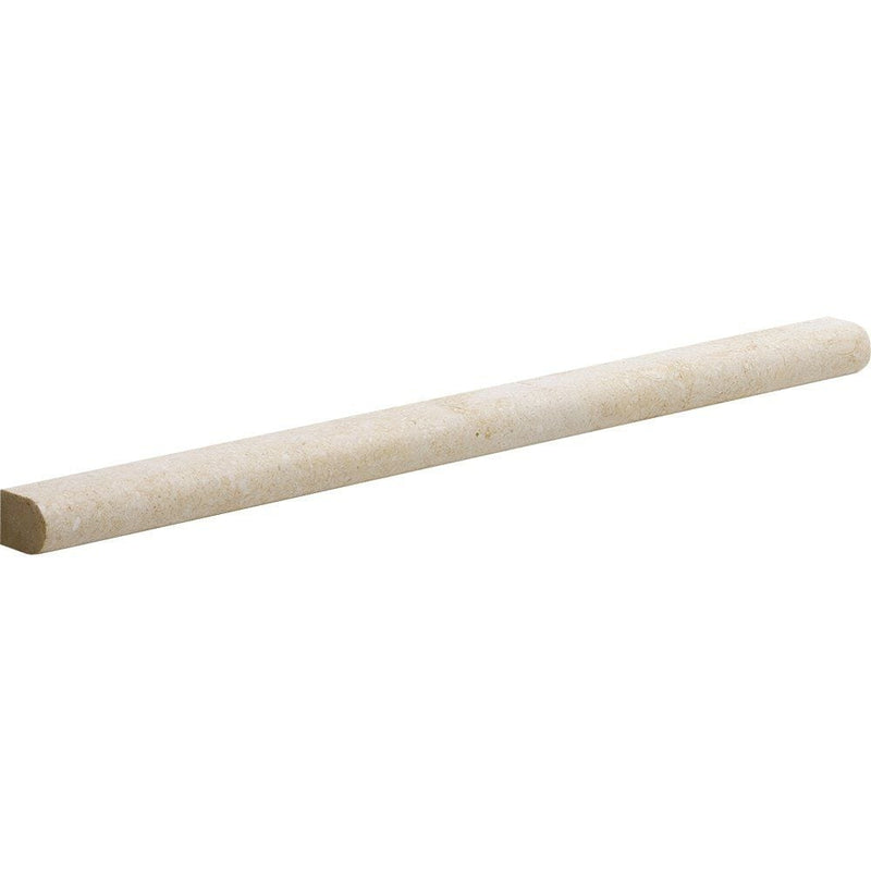 Jerusalem Light Honed Pencil Liner Limestone Moldings 1/2x12 Limestone Honed 2x12 Moldings