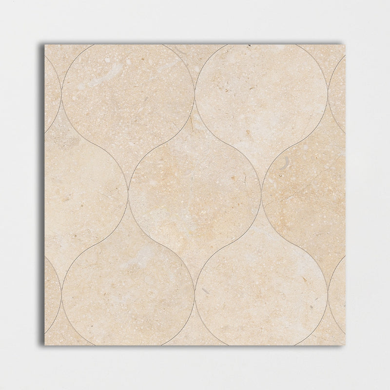 Jerusalem Light Honed Winter Leaf Limestone Waterjet Mosaics 4 7/8x6 13/16 Limestone Honed 4x8 Waterjet Mosaics — 2