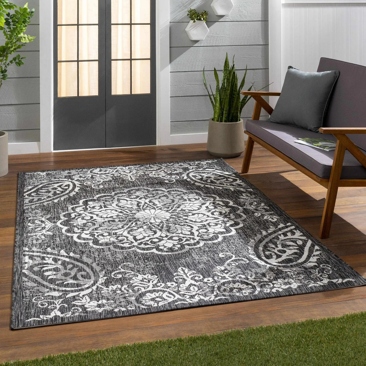 Jesmond Outdoor Area Rug - Clearance, installed in a room 3
