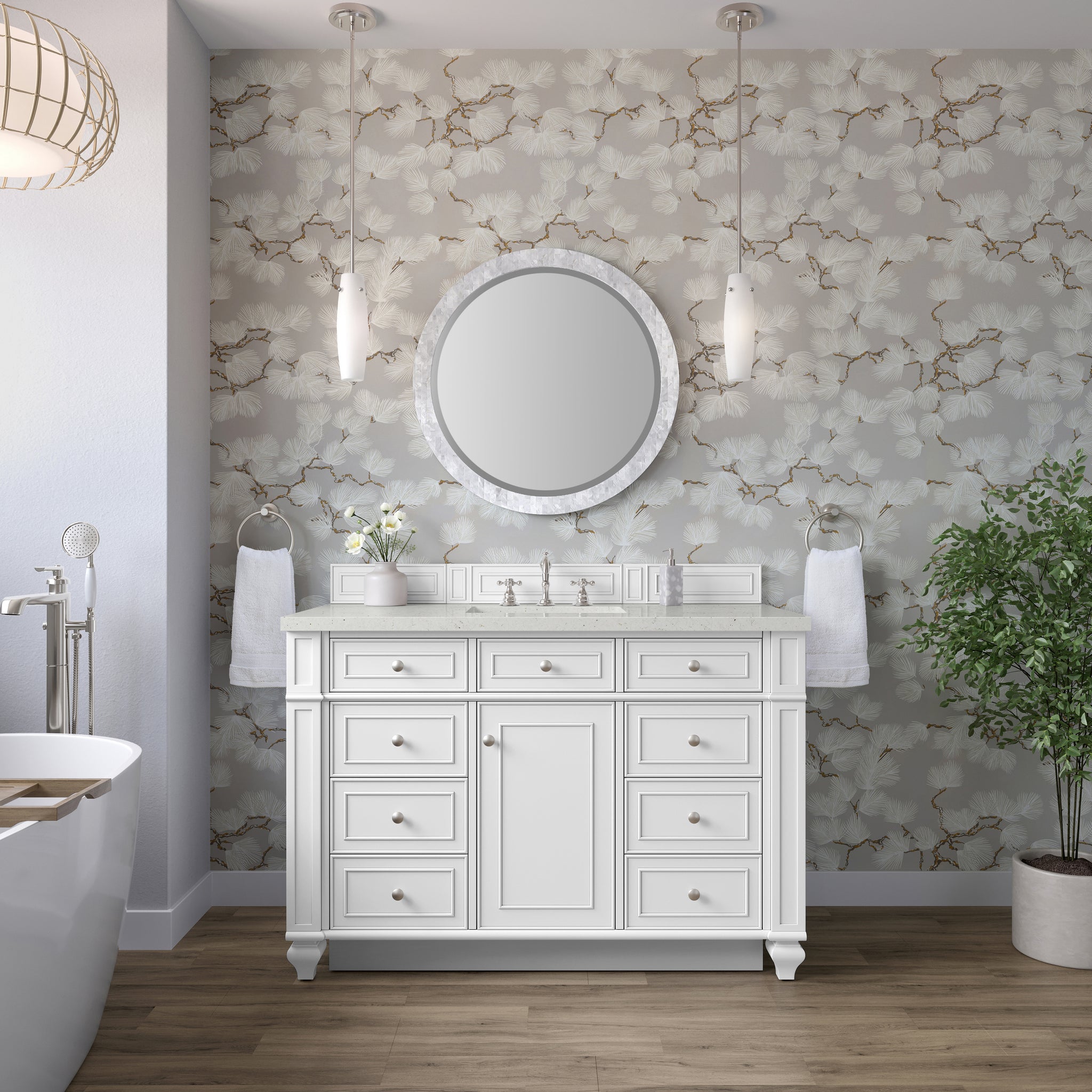 James Martin Bristol 48" Single Bathroom Vanity, Bright White, view 26