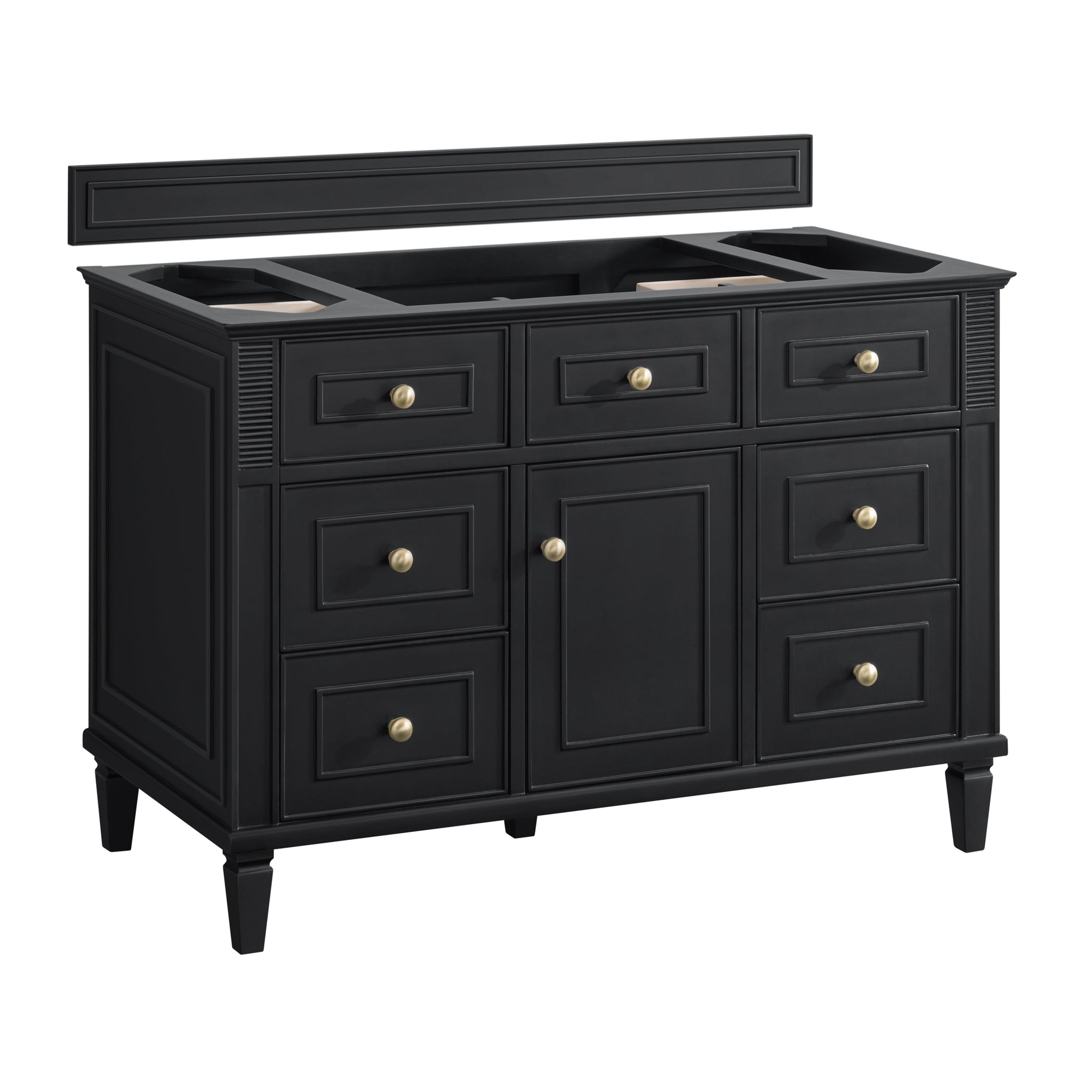 James Martin Lorelai 48" Single Bathroom Vanity, Black Onyx, cabinet without a countertop