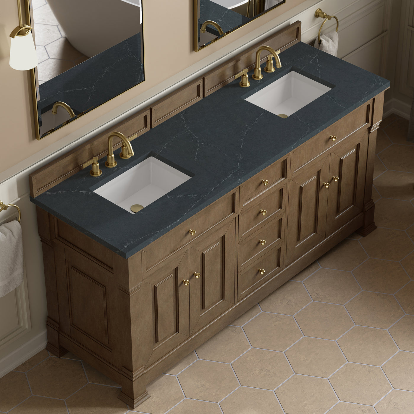 James Martin Brookfield 72" Double Bathroom Vanity, Pecan, view 32