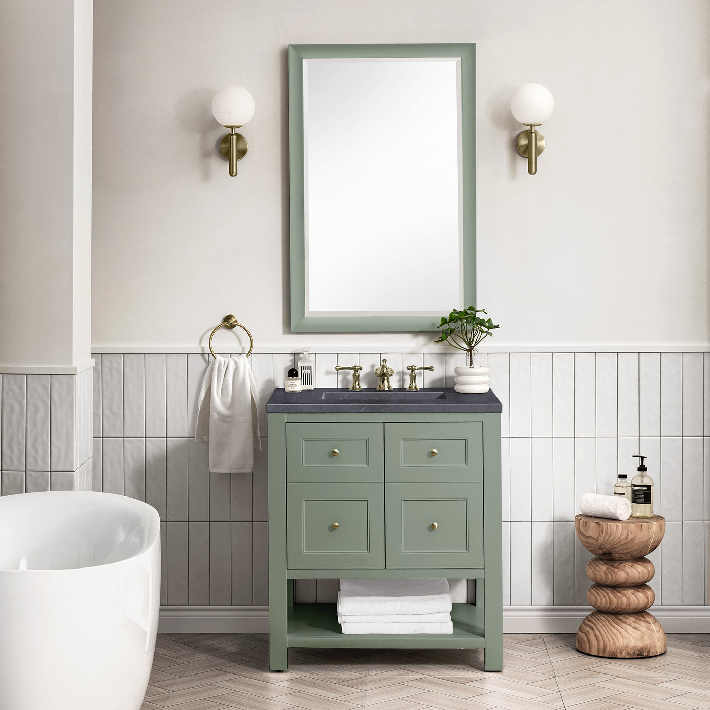 James Martin Breckenridge 30" Single Bathroom Vanity, Smokey Celadon, view 34