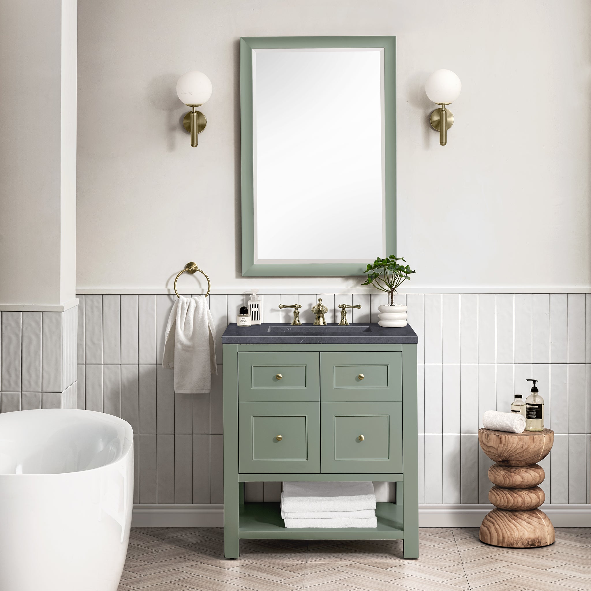 James Martin Breckenridge 30" Single Bathroom Vanity, Smokey Celadon, view 34