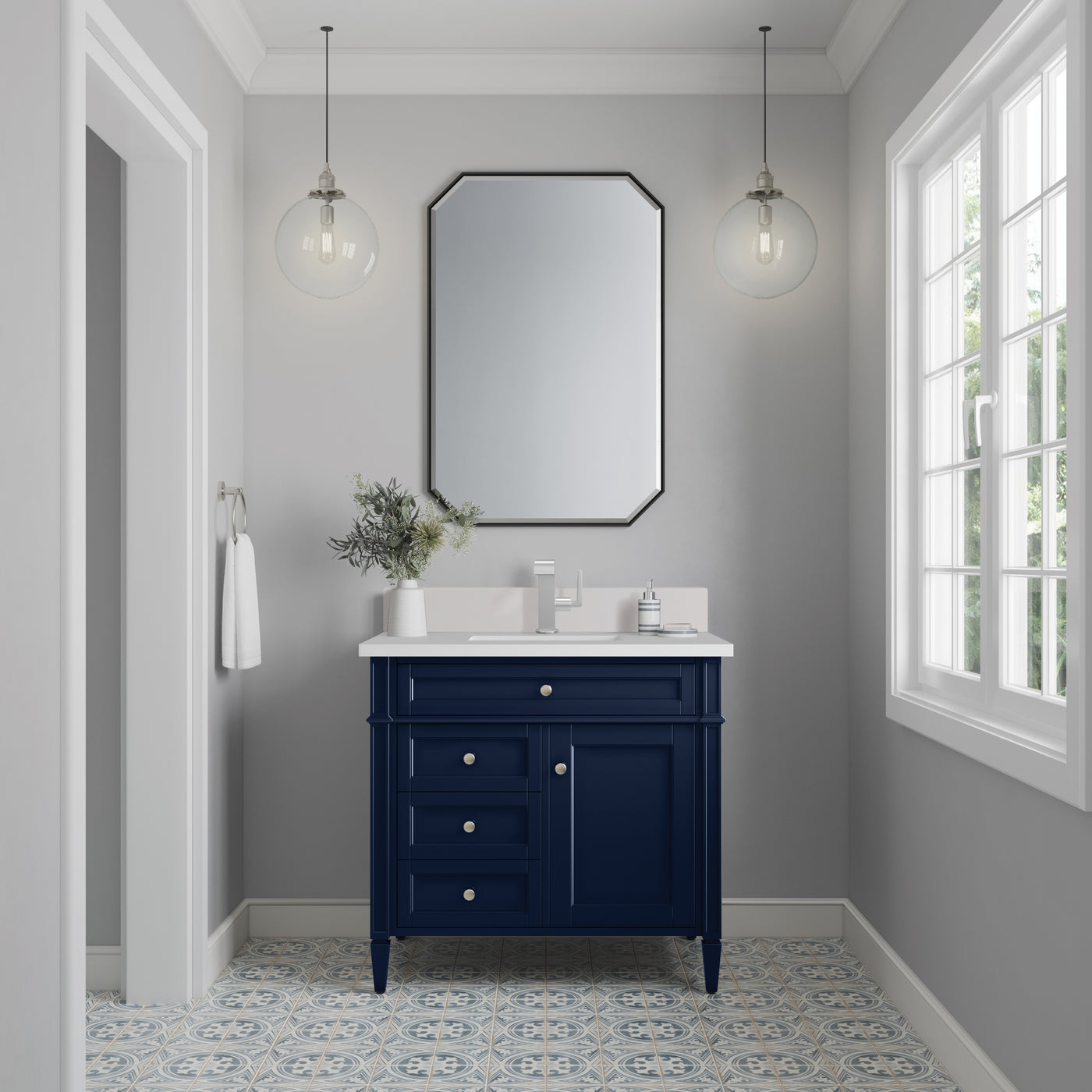 James Martin Brittany 36" Single Bathroom Vanity, Victory Blue, view 23