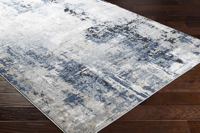Campsall Gray&Blue Abstract Area Rug by Hauteloom