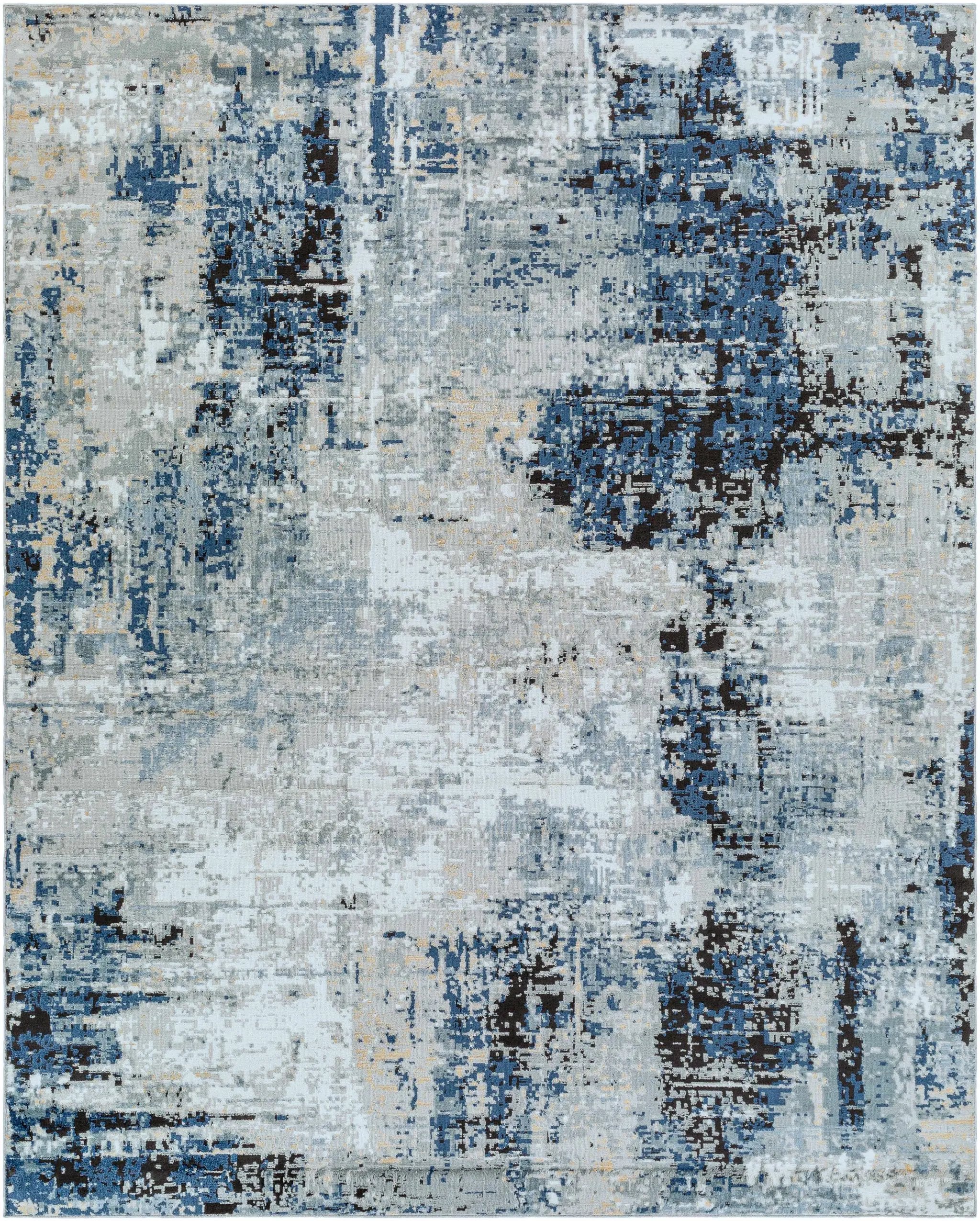 Campsall Gray&Blue Abstract Area Rug by Hauteloom