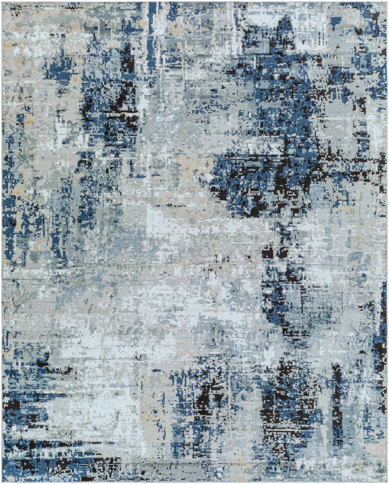Campsall Gray&Blue Abstract Area Rug by Hauteloom