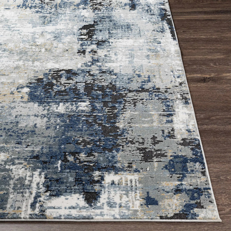 Campsall Gray&Blue Abstract Area Rug by Hauteloom