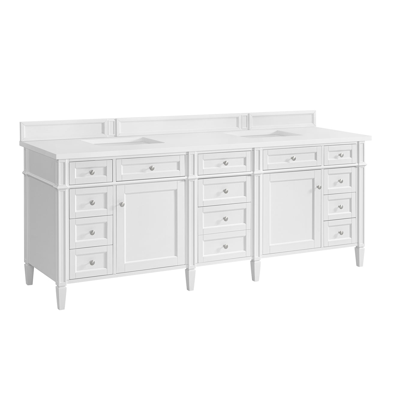 James Martin Brittany 84" Double Bathroom Vanity, Bright White, view 28