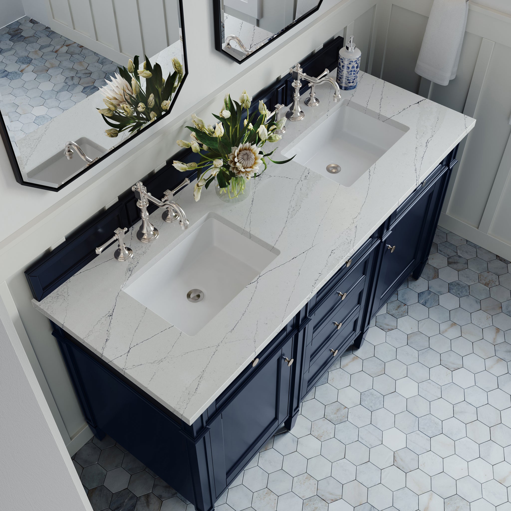 James Martin Brittany 60" Double Bathroom Vanity, Victory Blue, view 27