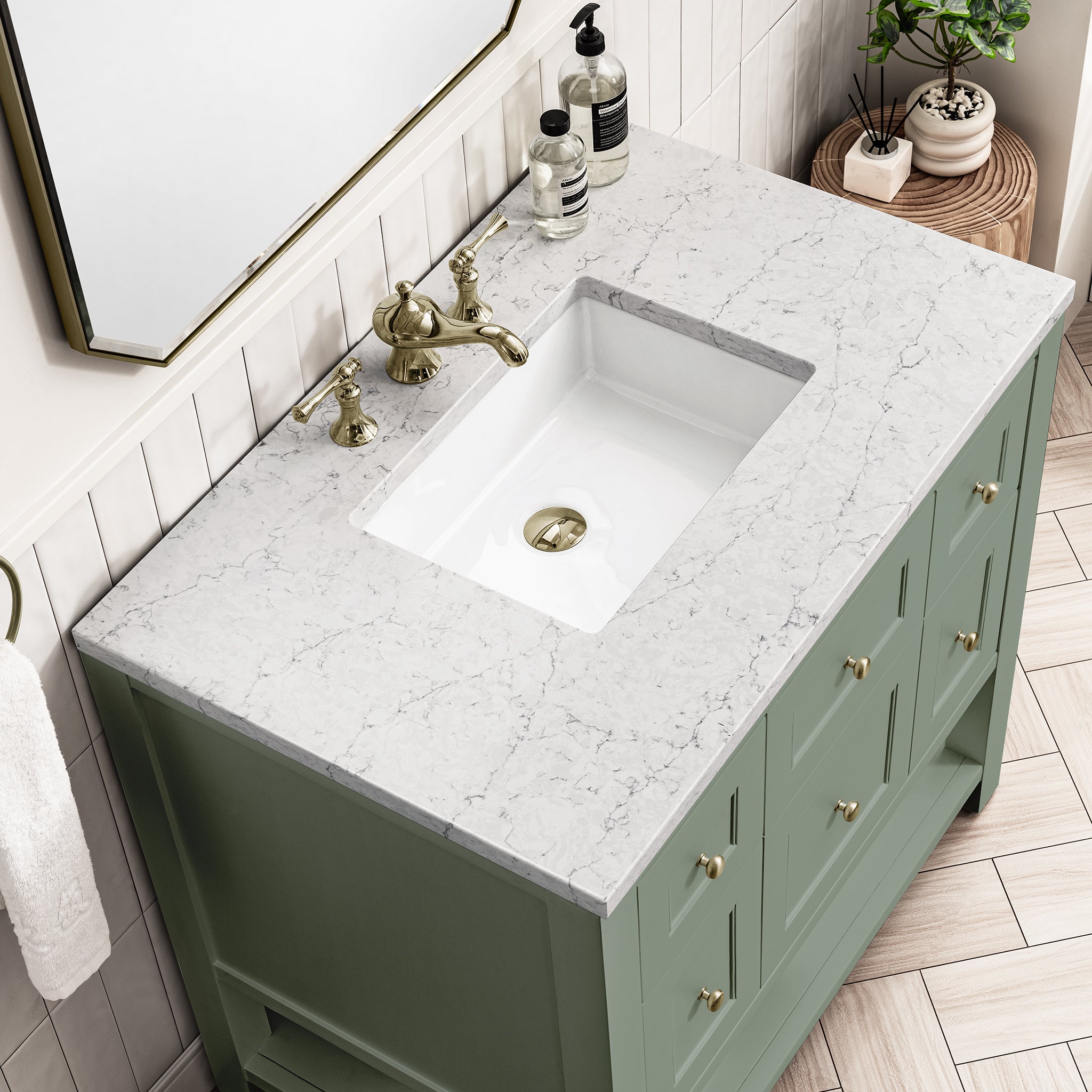 James Martin Breckenridge 36" Single Bathroom Vanity, Smokey Celadon, view 15