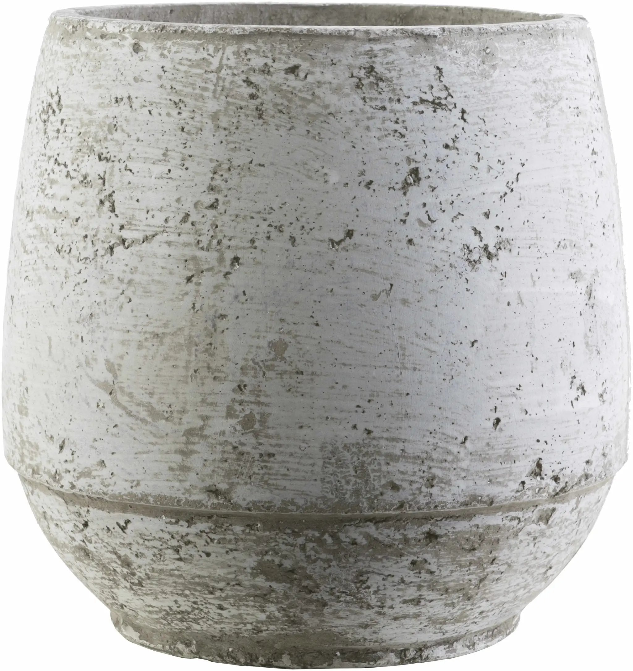 Janamuato White Geometric Cement Outdoor Planter by Boutique Rugs