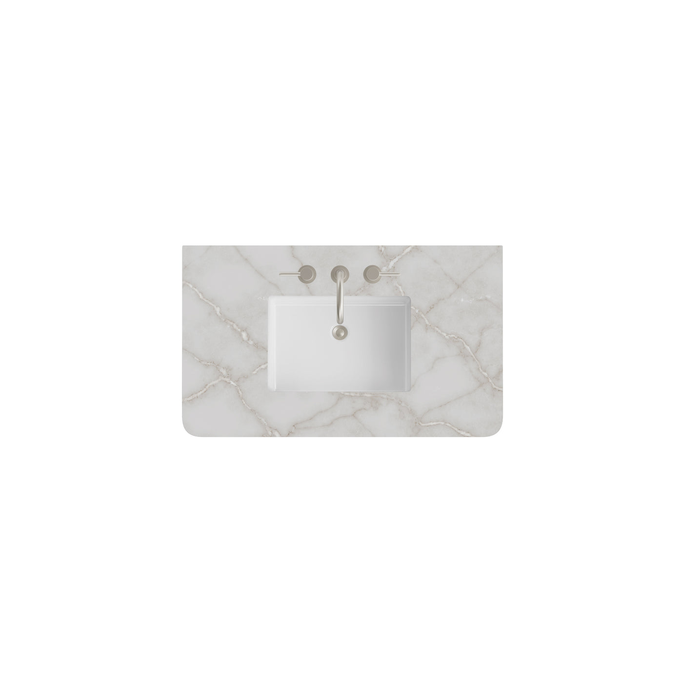 James Martin 36" Single Vanity Top with Victorian Silver (Radius Cut, Widespread) countertop