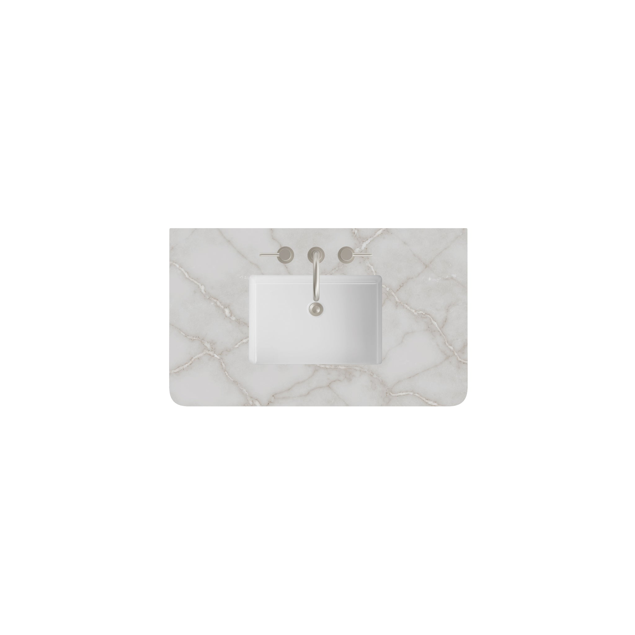 James Martin 36" Single Vanity Top with Victorian Silver (Radius Cut, Widespread) countertop