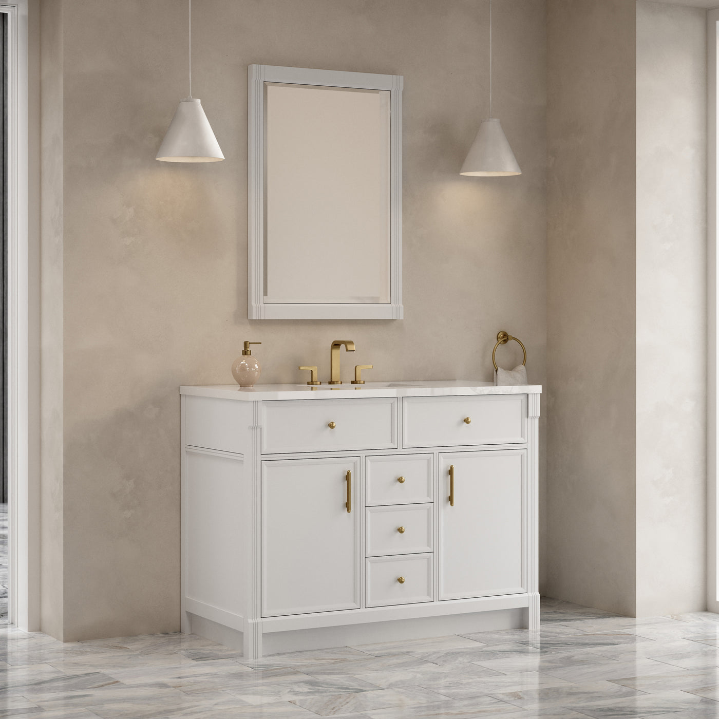 James Martin Bellshire 48" Single Bathroom Vanity, Bright White, view 39