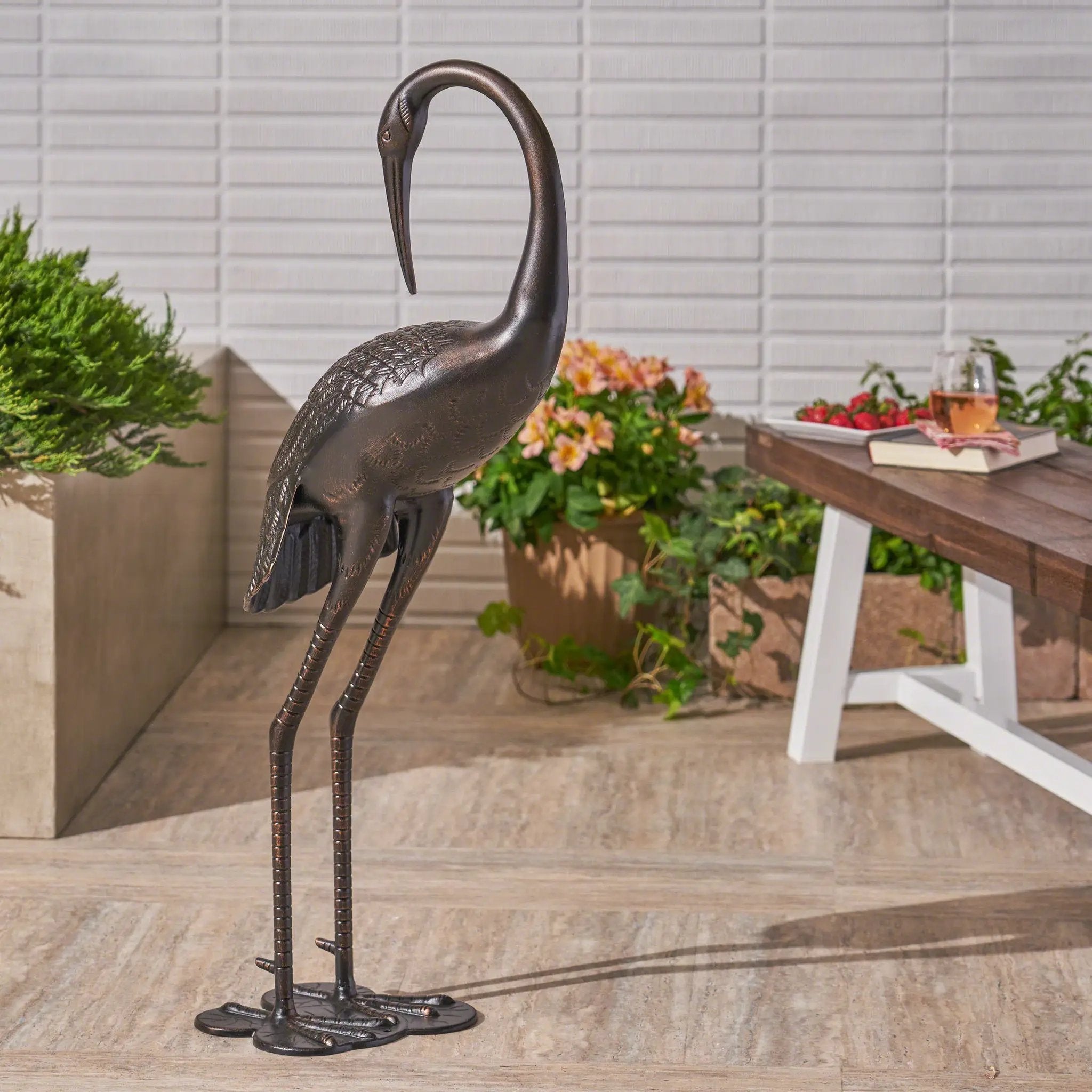Sunny Outdoor 39 Inch Aluminum Crane, Shiny by HouseOfZazla