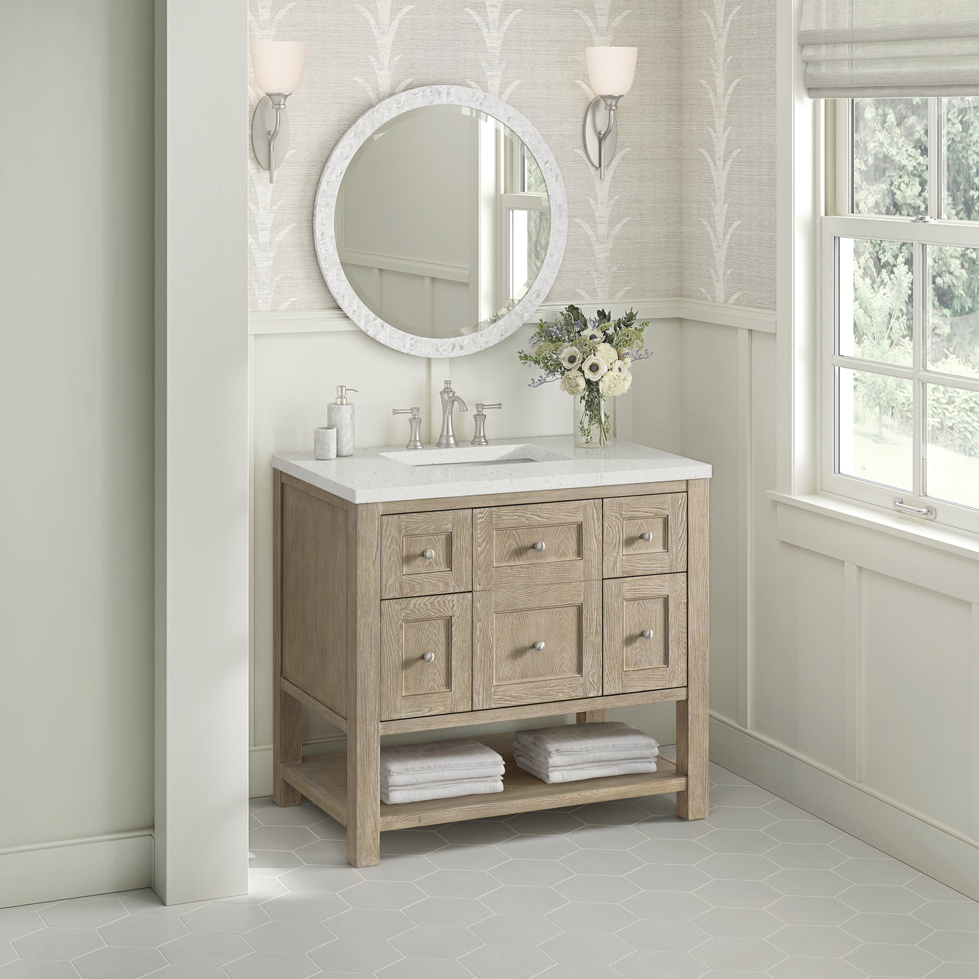 James Martin Breckenridge 36" Single Bathroom Vanity, Whitewashed Oak, view 24