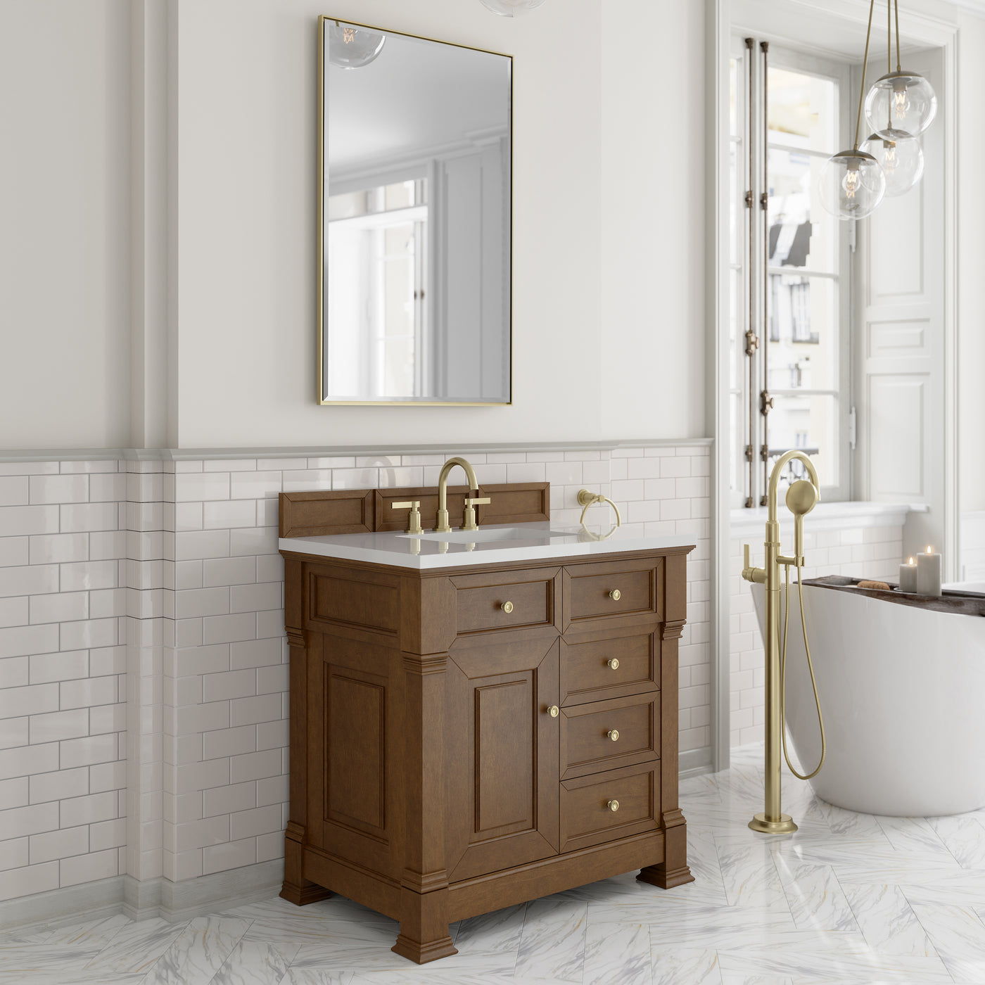 James Martin Brookfield 36" Single Bathroom Vanity, Honey Oak, view 25