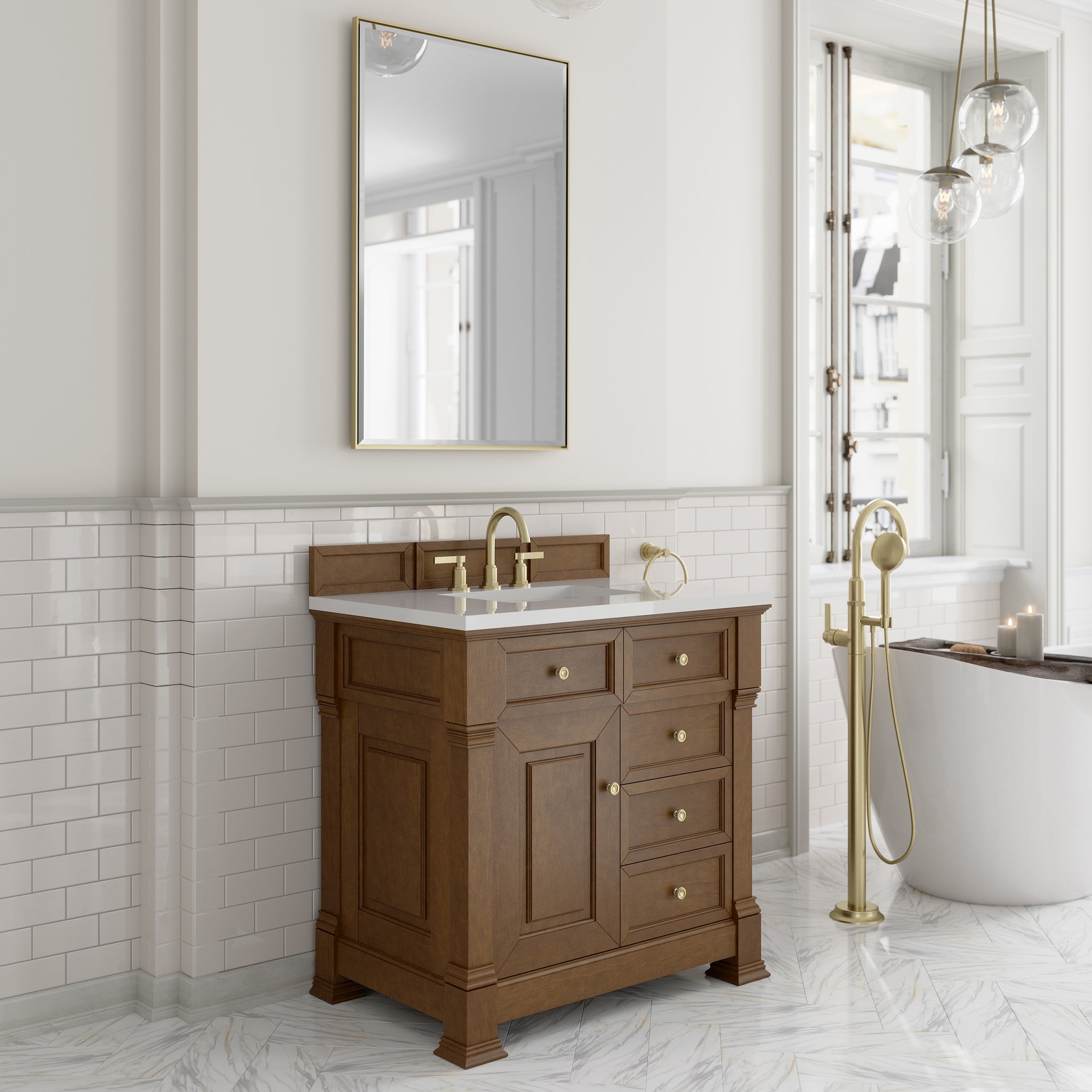 James Martin Brookfield 36" Single Bathroom Vanity, Honey Oak, view 25