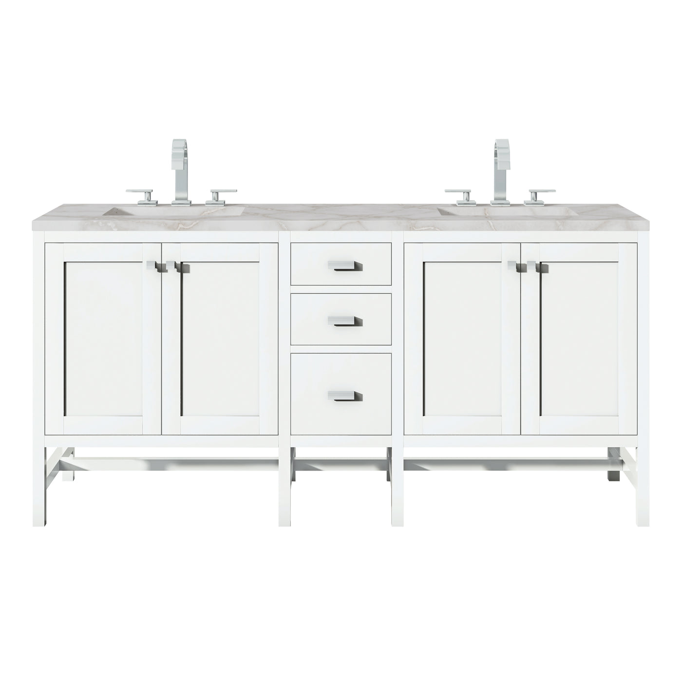James Martin Addison 72" Double Bathroom Vanity, Glossy White, view 36