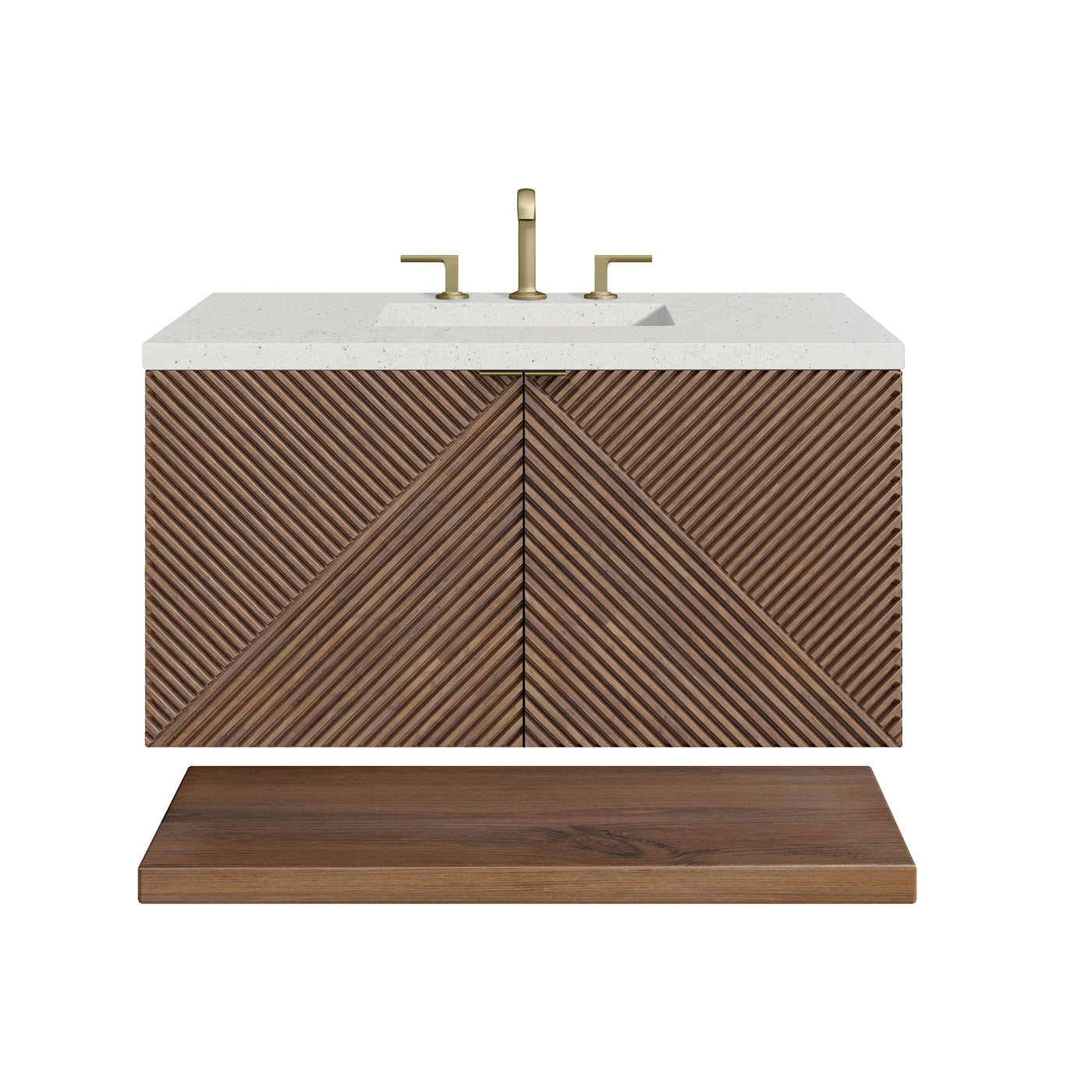 James Martin Marcello 36" Floating Single Bathroom Vanity, Chestnut, view 19
