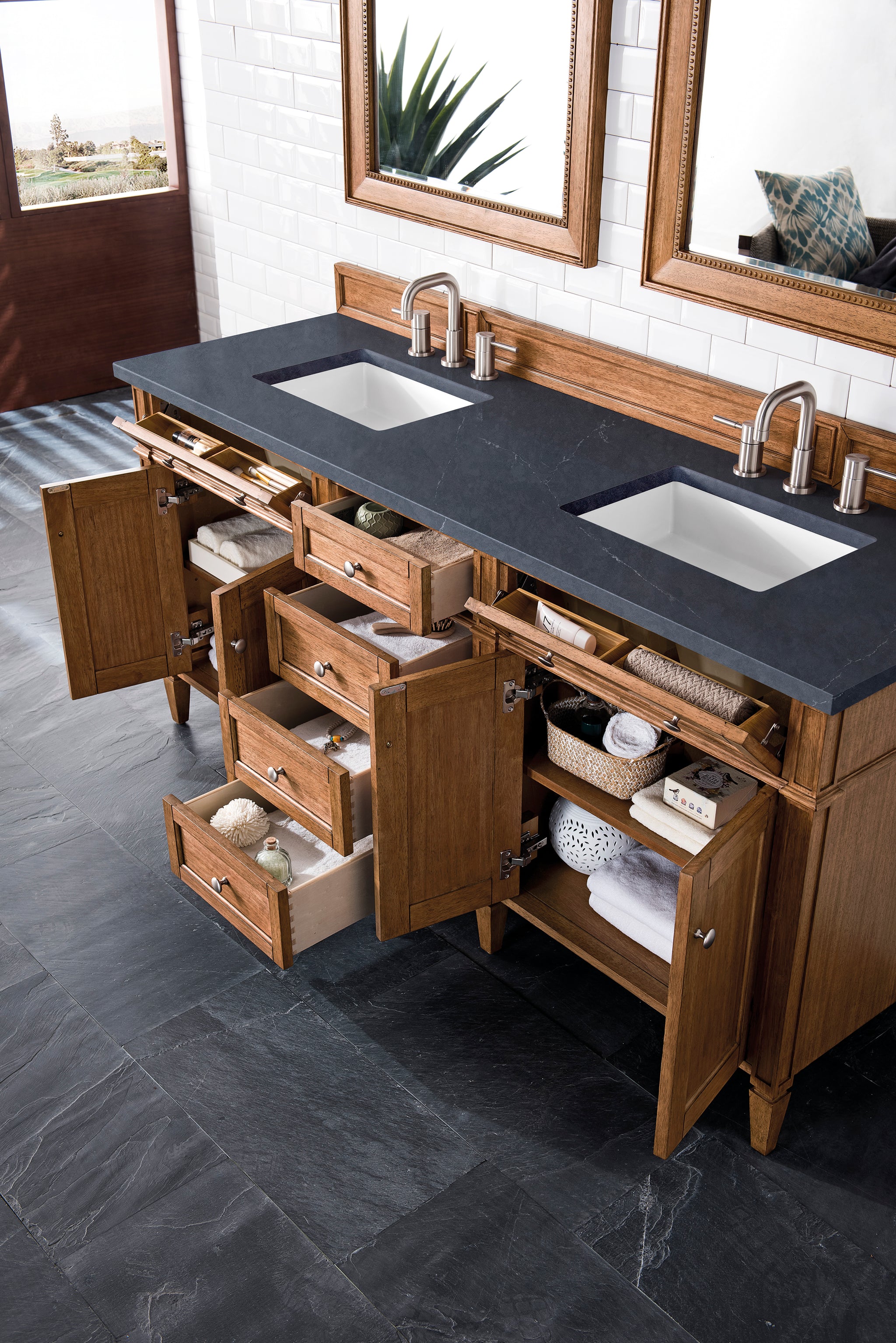 James Martin Brittany 72" Double Bathroom Vanity, Saddle Brown, view 32