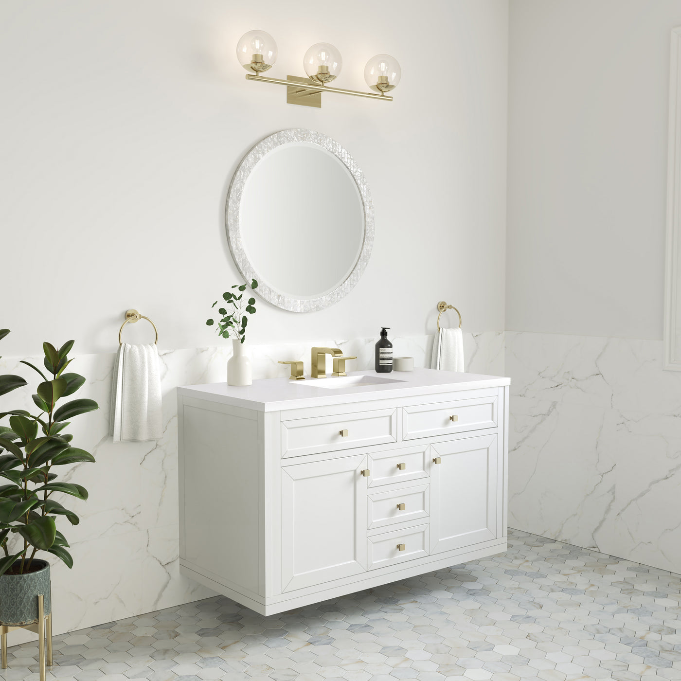 James Martin Chicago 48" Single Bathroom Vanity, Glossy White, view 36