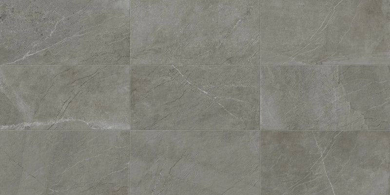 Journey Contemporary Dark Covebase Stone Look Porcelain Moldings 6x12 by landmarkceramics
