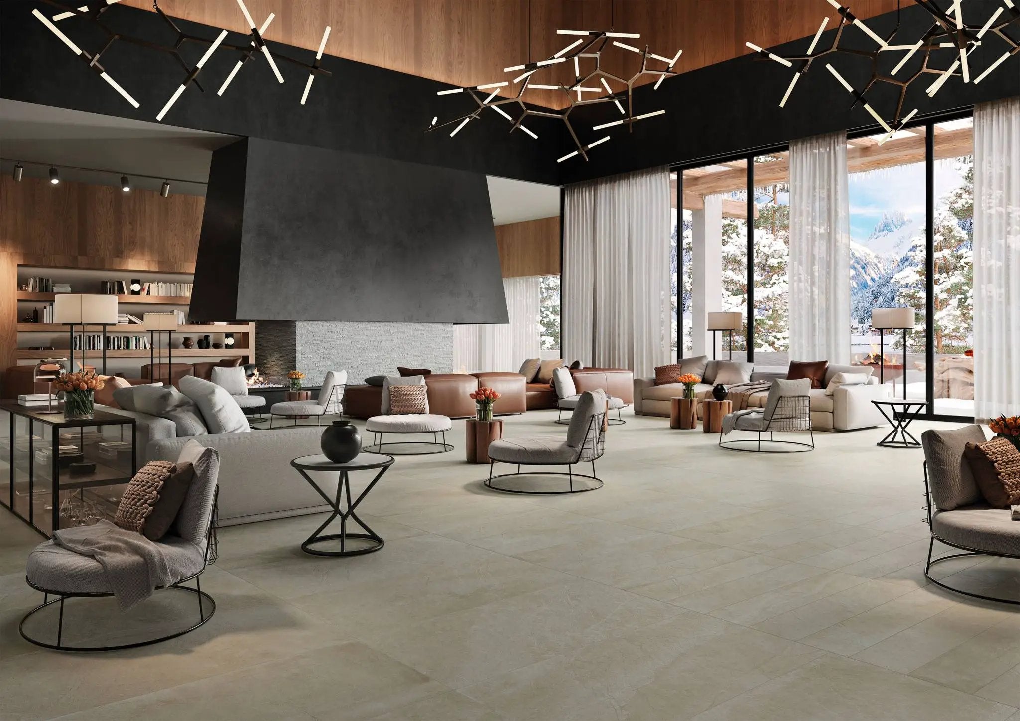 Journey Cozy Beige Stone Look Porcelain Tiles 12x24 by landmarkceramics
