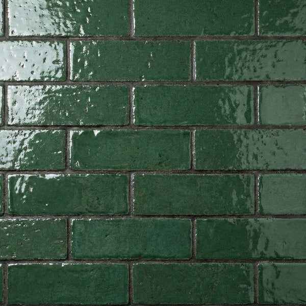 Joy Green Rustic Subway Glazed Terracotta Tiles 2 3/4x9 3/4