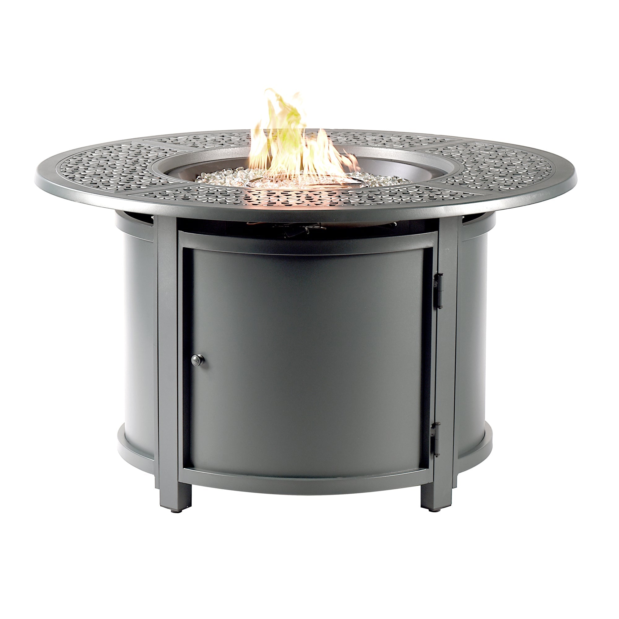 Aluminum 44-in Round Propane Fire Table with Beads, Covers and Lid by Sharicks