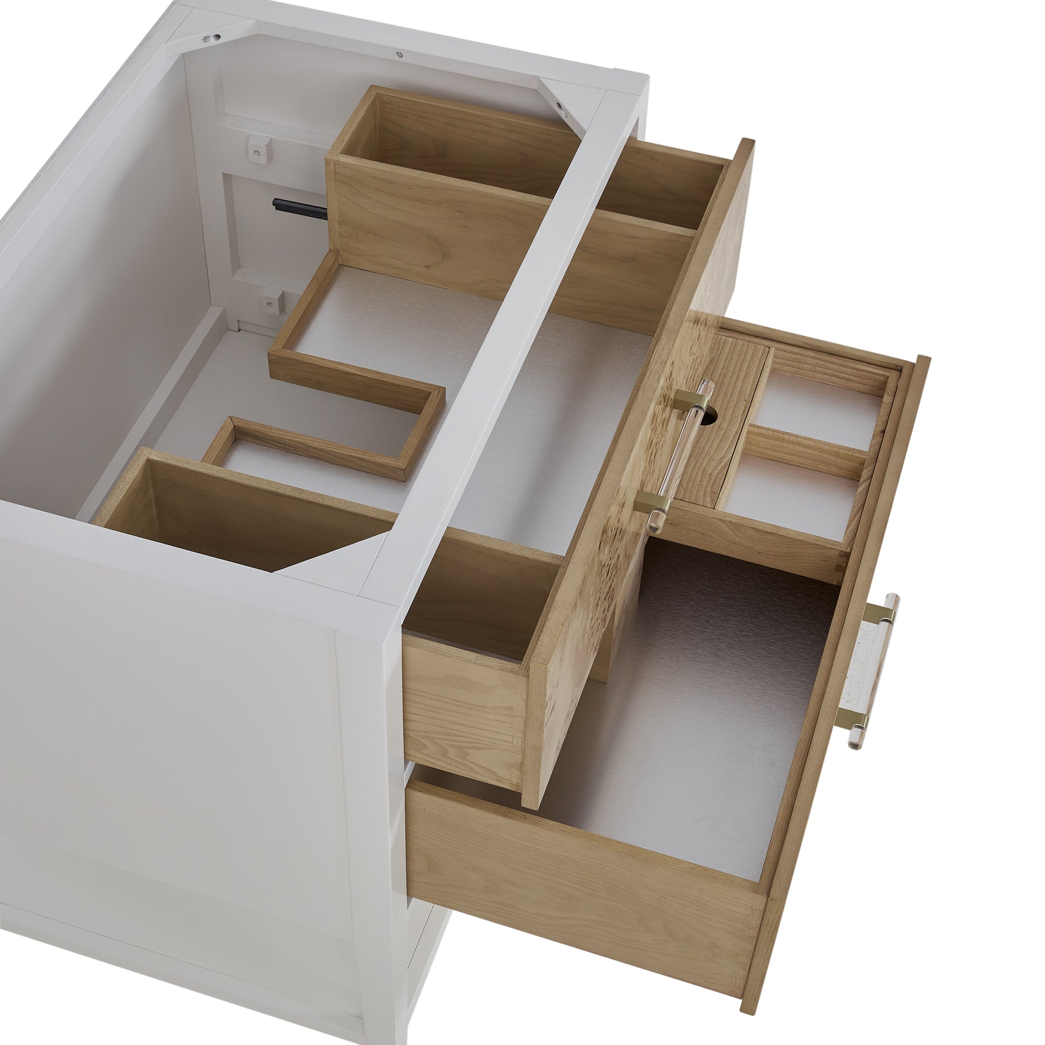 James Martin Olena 36" Single Bathroom Vanity, Polished White and Light Mappa Burl, view 15