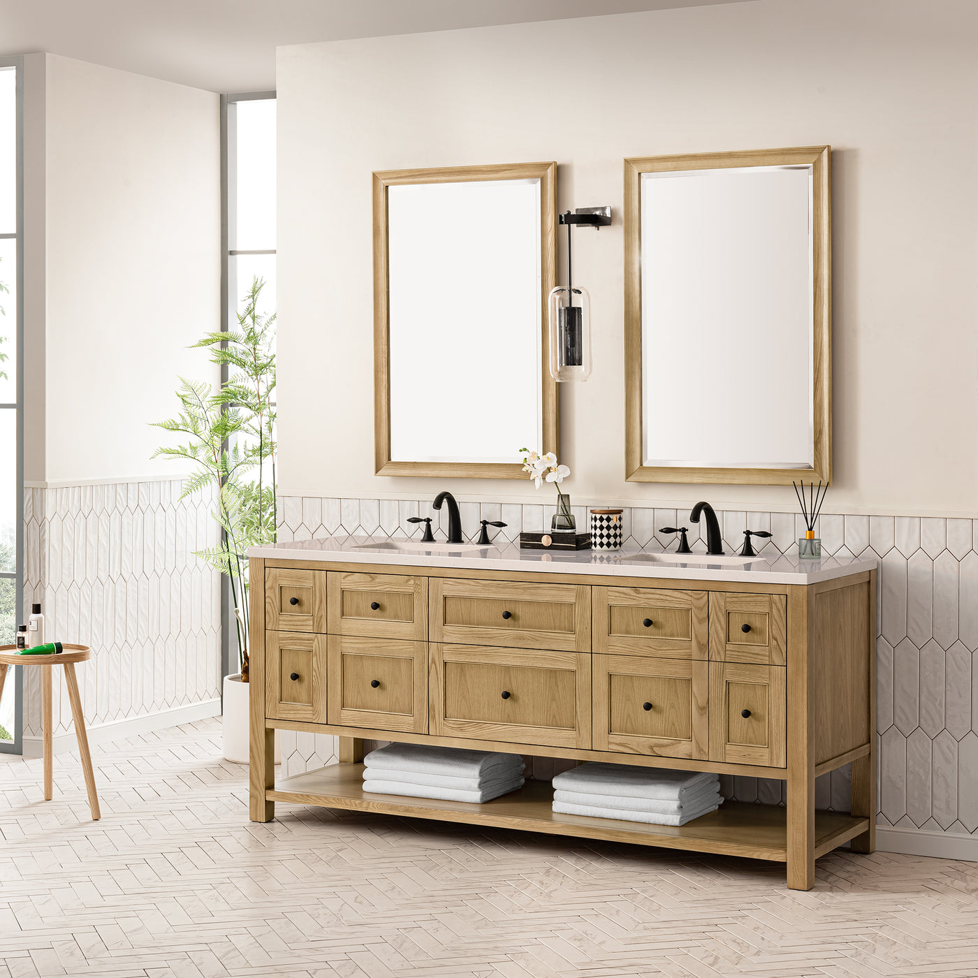James Martin Breckenridge 72" Double Bathroom Vanity, Light Natural Oak, view 30