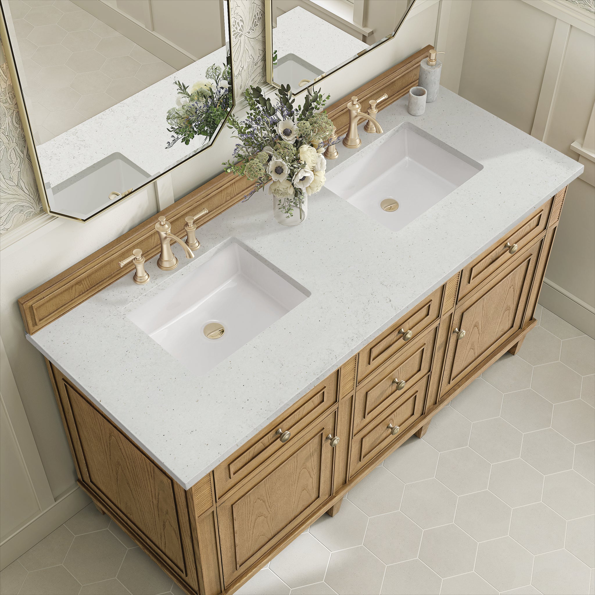 James Martin Lorelai 60" Double Bathroom Vanity, Light Natural Oak, view 34