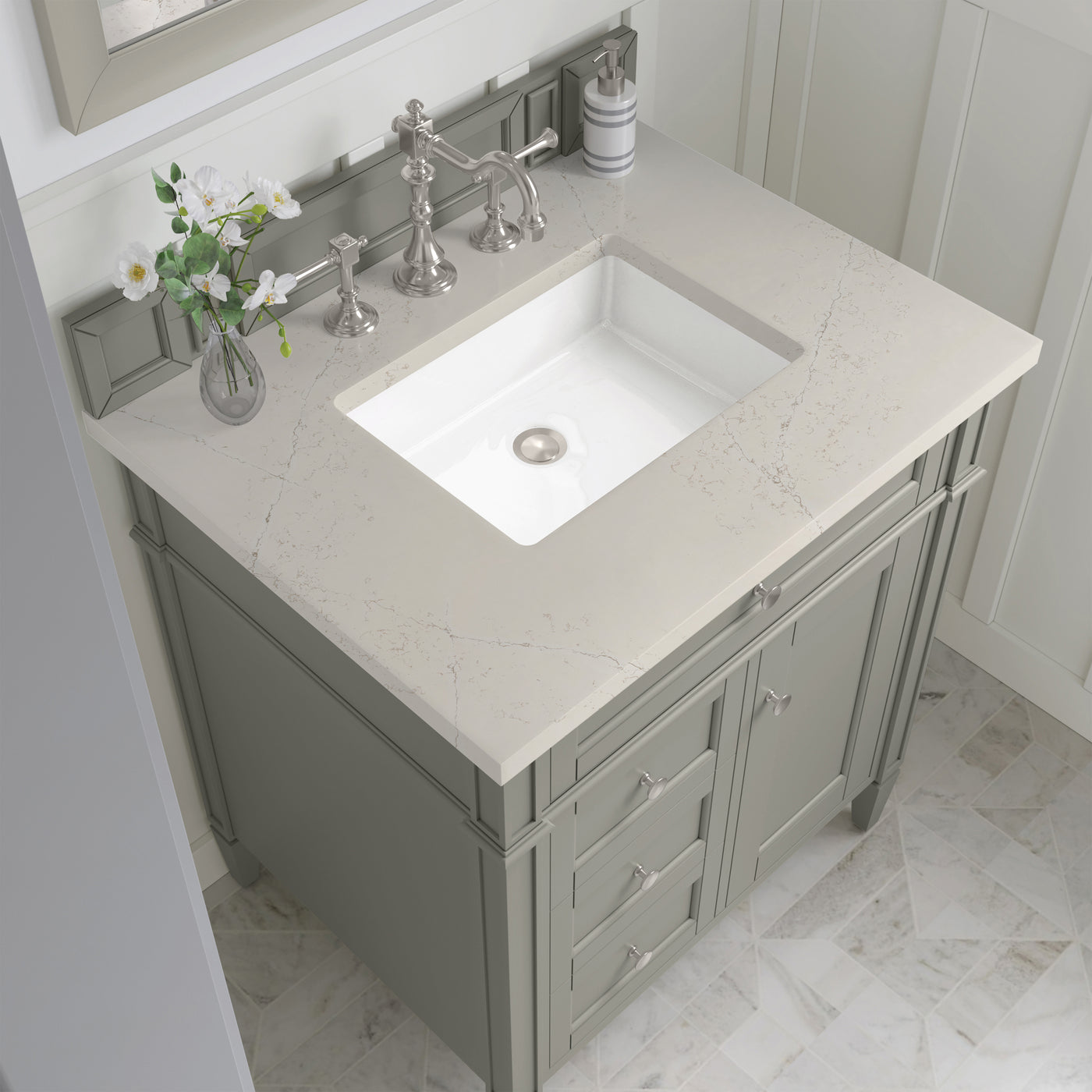 James Martin Brittany 30" Single Bathroom Vanity, Urban Gray, view 40