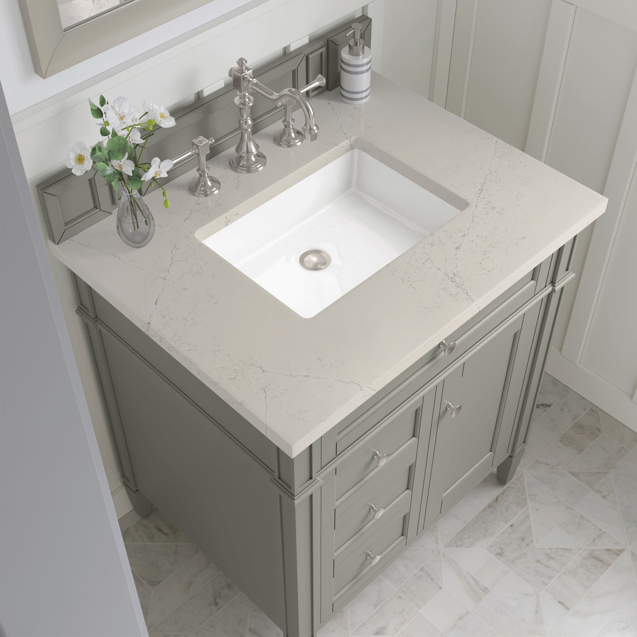 James Martin Brittany 30" Single Bathroom Vanity, Urban Gray, view 40