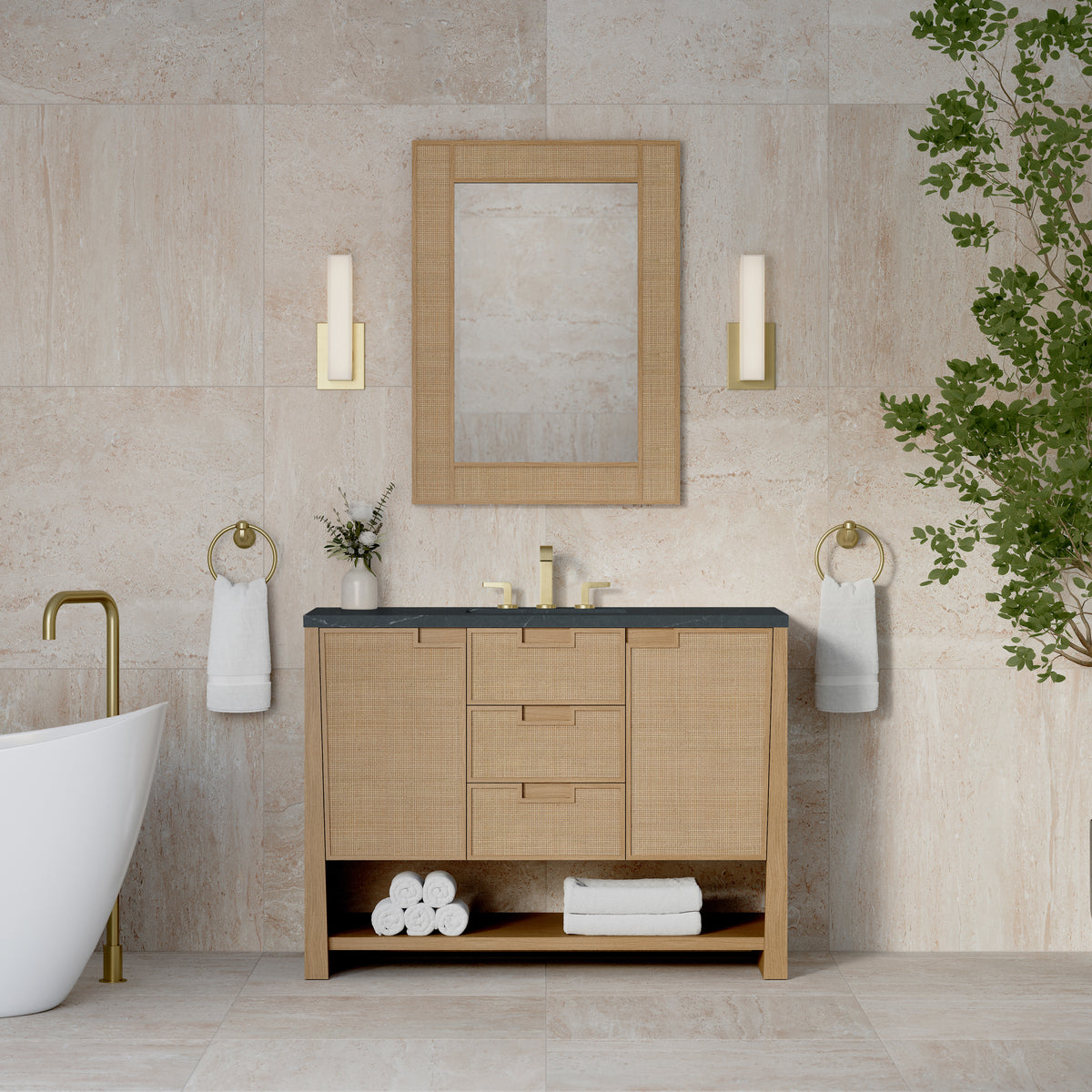 James Martin Solene 48" Single Bathroom Vanity, Seaside Oak, view 33