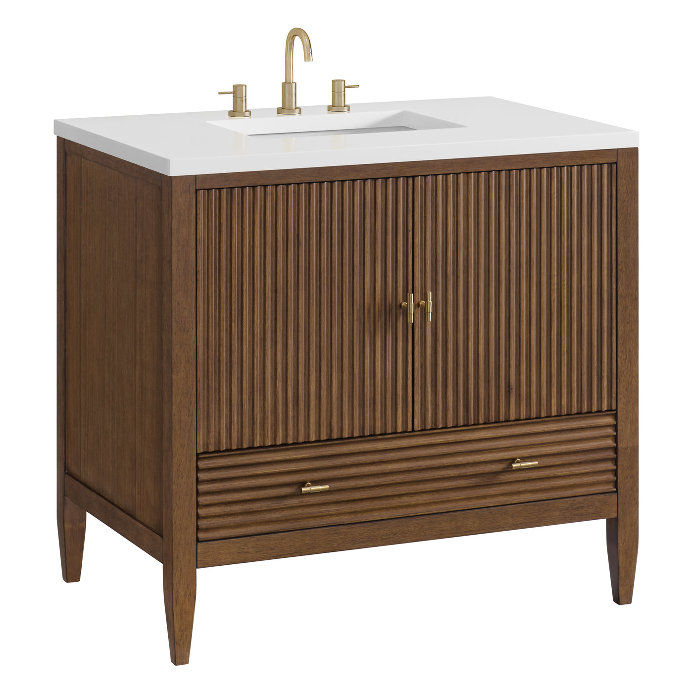 James Martin Myrrin 36" Single Bathroom Vanity, Mid-Century Walnut, view 25