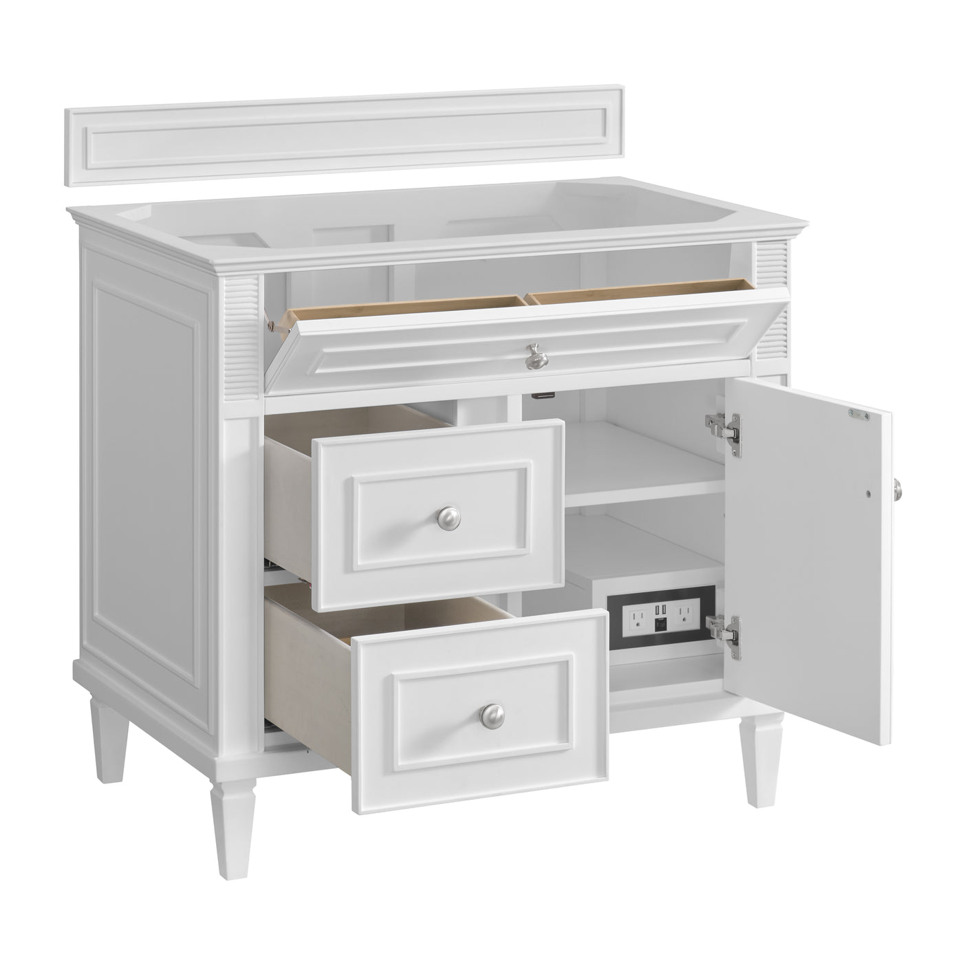 James Martin Lorelai 36" Single Bathroom Vanity, Bright White, view 16