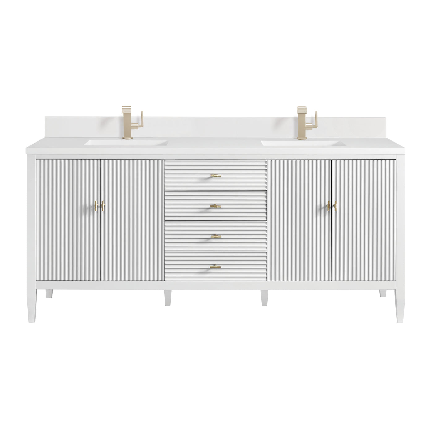 James Martin Myrrin 72" Single Bathroom Vanity, Bright White, view 10