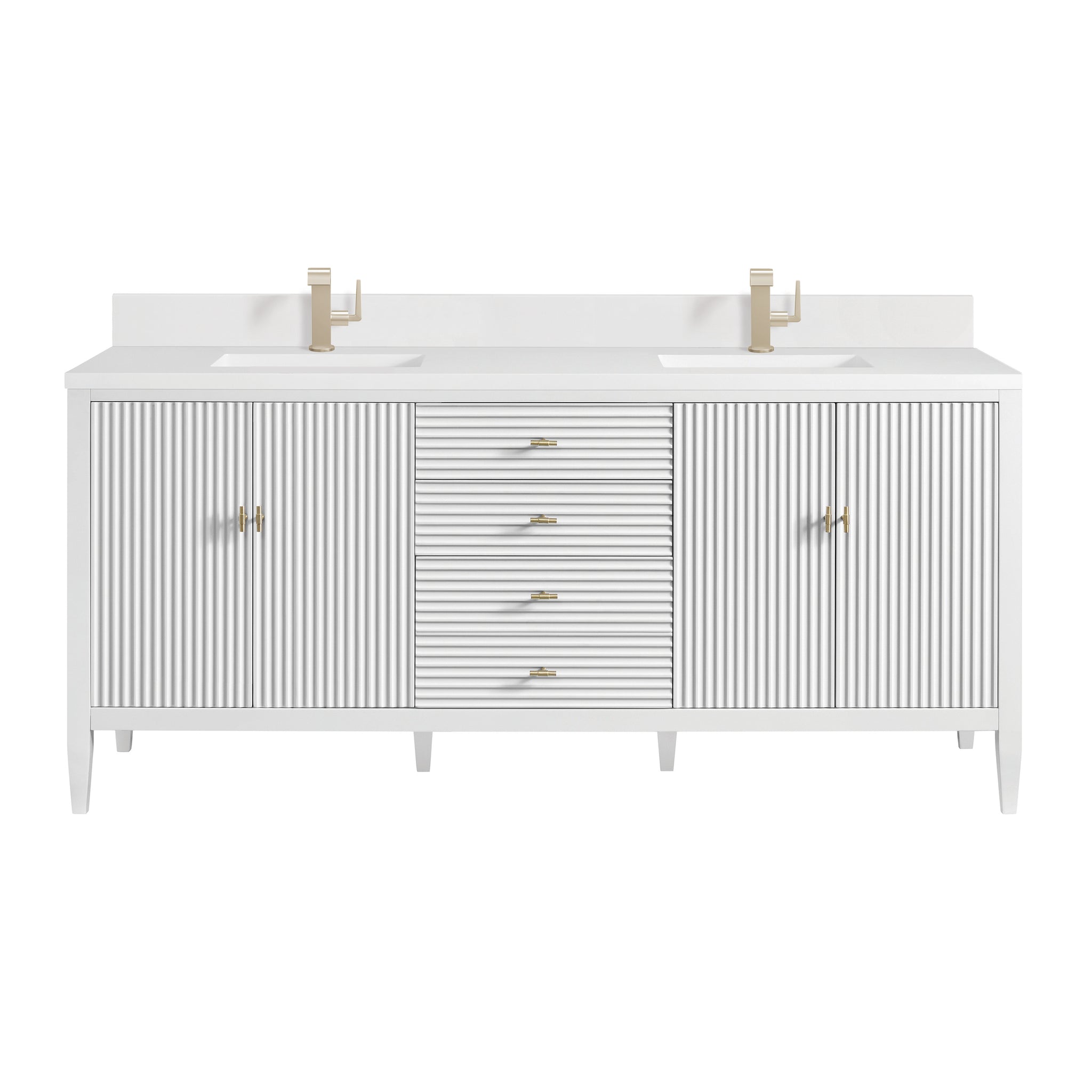 James Martin Myrrin 72" Single Bathroom Vanity, Bright White, view 10