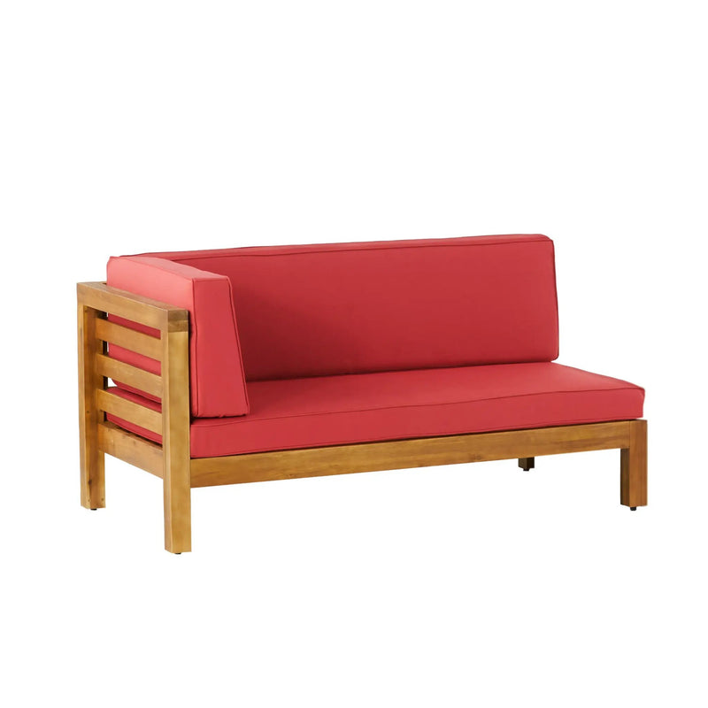 Oana Outdoor Wooden Sectional Set with Cushions by HouseOfZazla