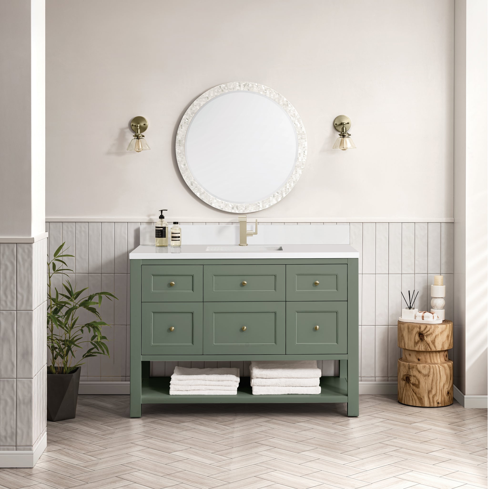 James Martin Breckenridge 48" Single Bathroom Vanity, Smokey Celadon, view 35