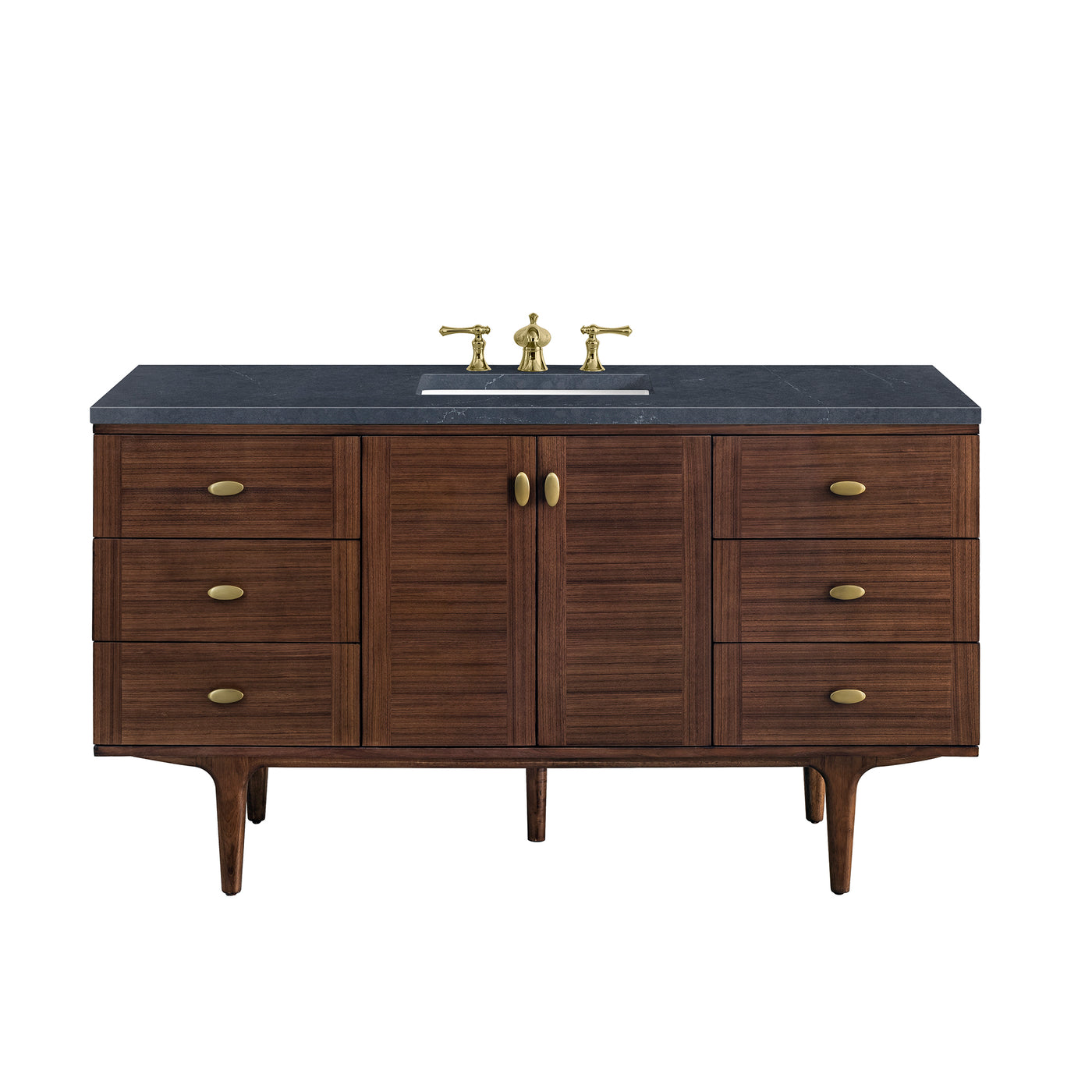 James Martin Amberly 60" Dual Mount Single Bathroom Vanity, Mid-Century Walnut, view 40