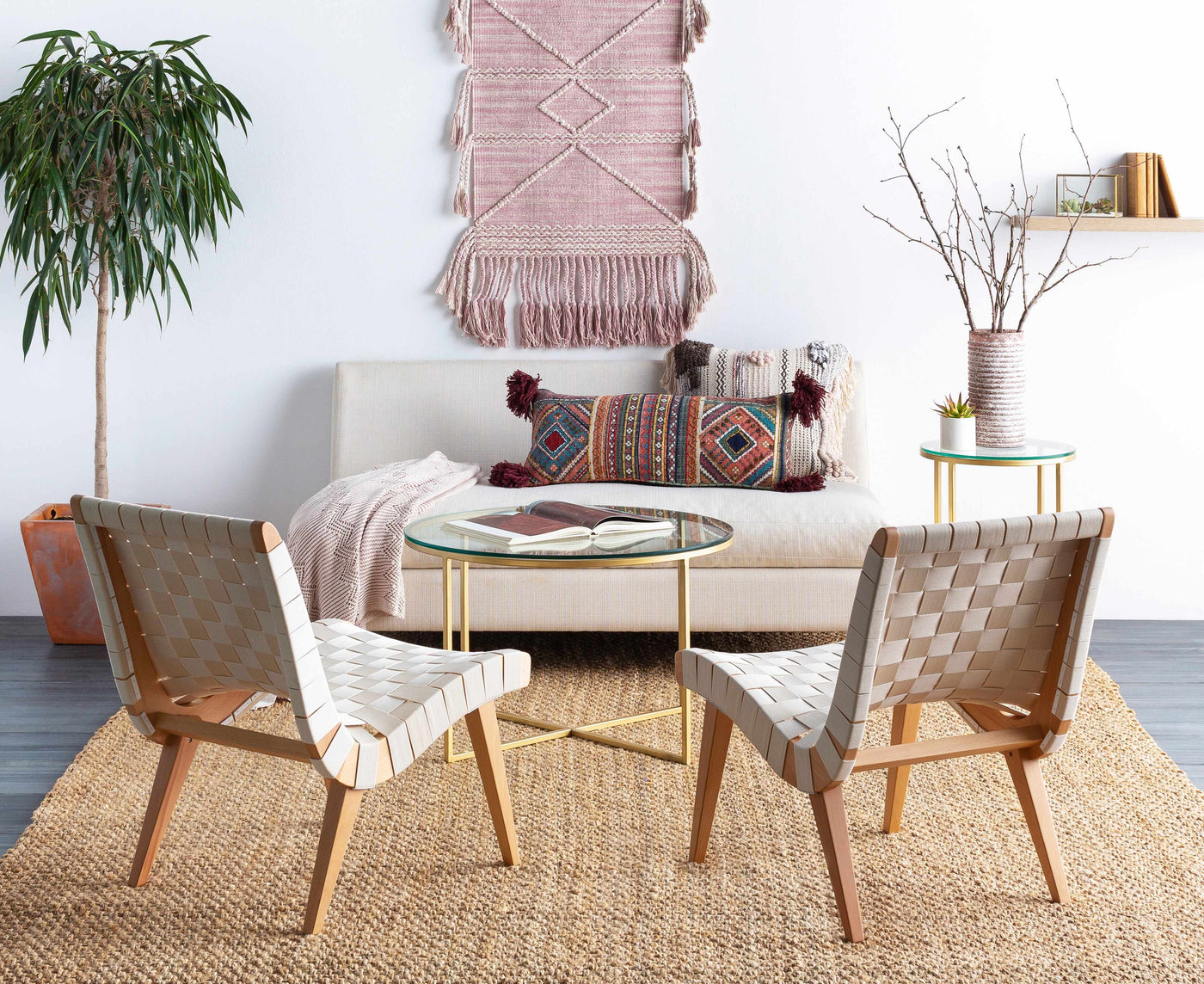 Lenorah Pink&White Textured Throw Pillow - Clearance by Boutique Rugs