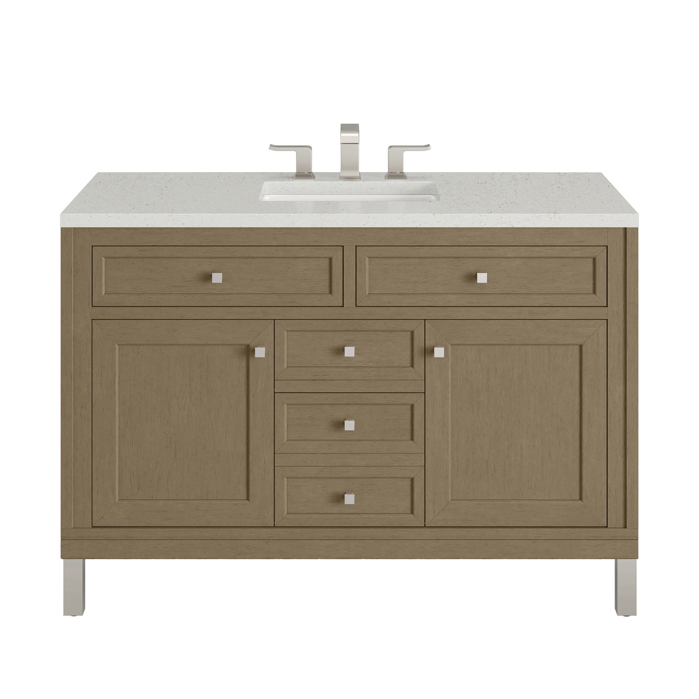 James Martin Chicago 48" Single Bathroom Vanity, Walnut Whisper with Lime Delight countertop