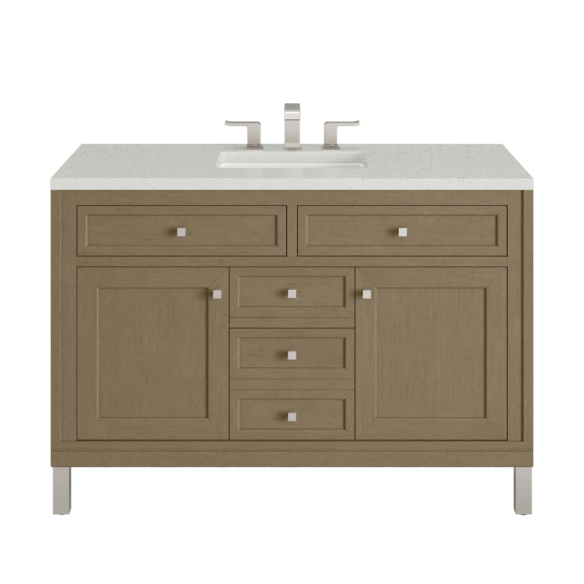 James Martin Chicago 48" Single Bathroom Vanity, Walnut Whisper with Lime Delight countertop