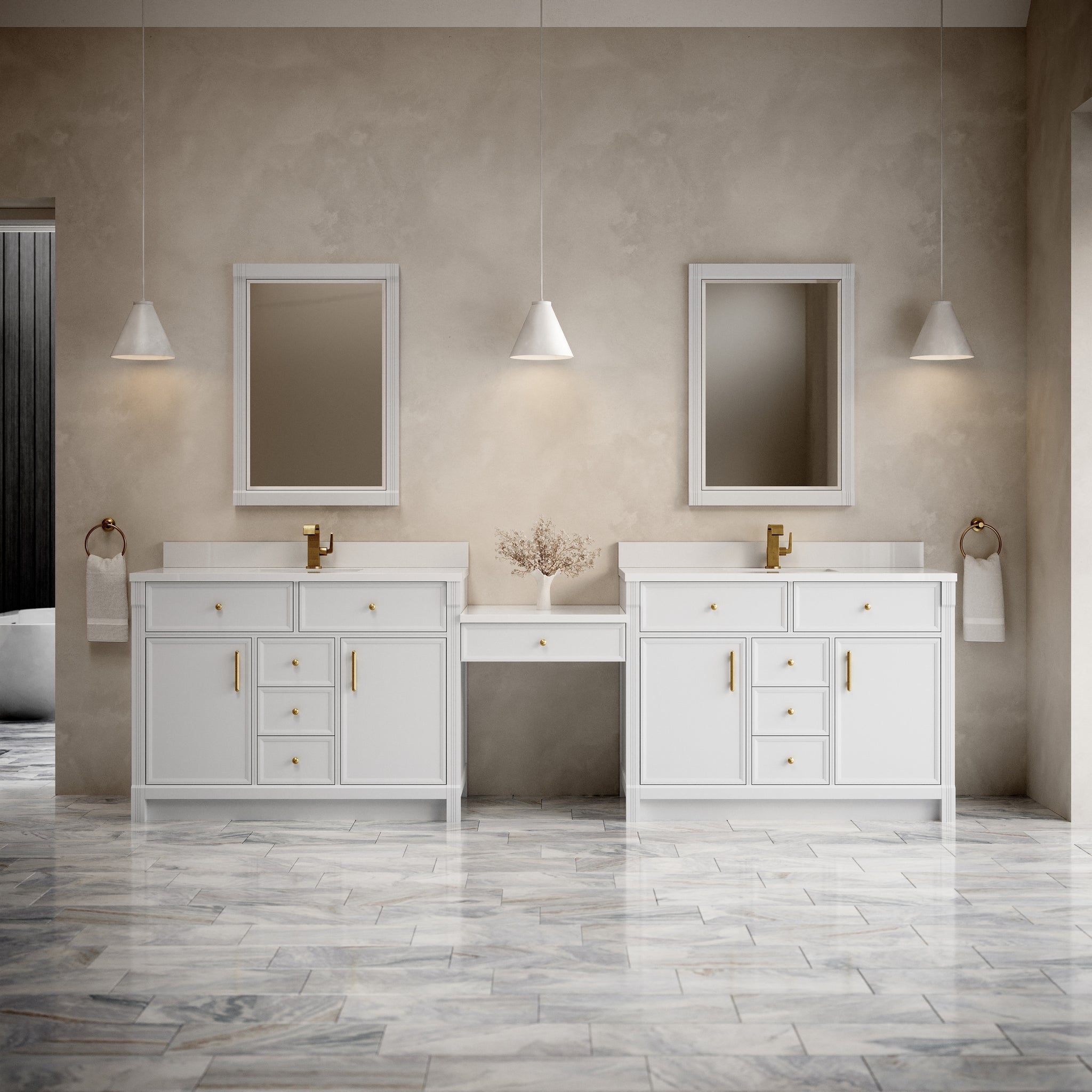 James Martin Bellshire 120" Single Bathroom Vanity, Bright White, view 3