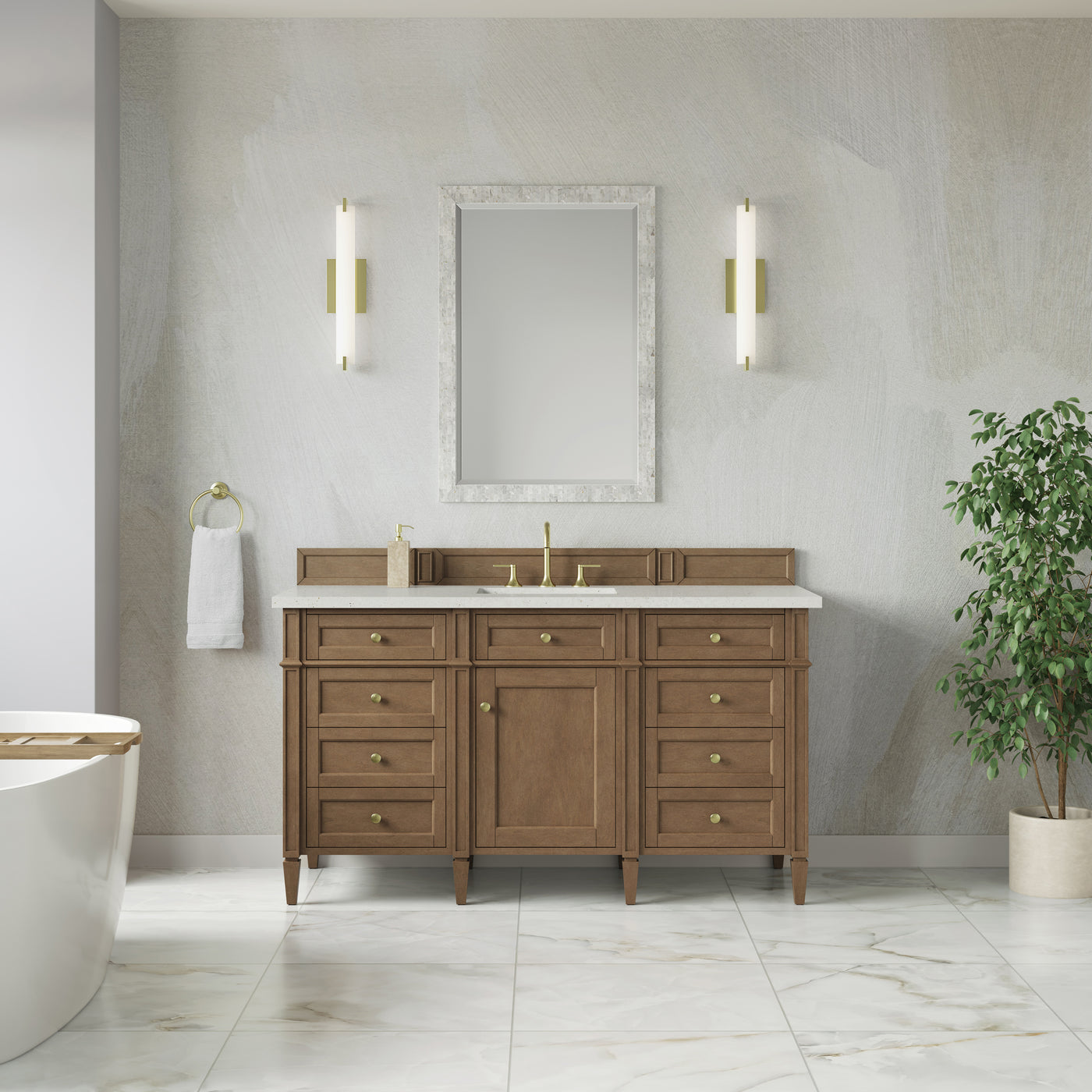James Martin Brittany 60" Single Bathroom Vanity, Pecan, view 28